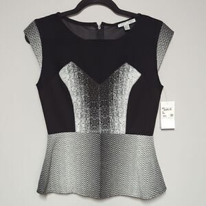 NWT Alberto Makali Black and White Top